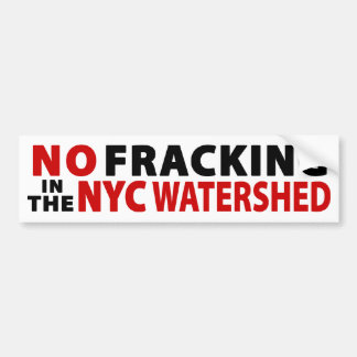 No Fracking NYC Watershed Bumper Sticker (white)