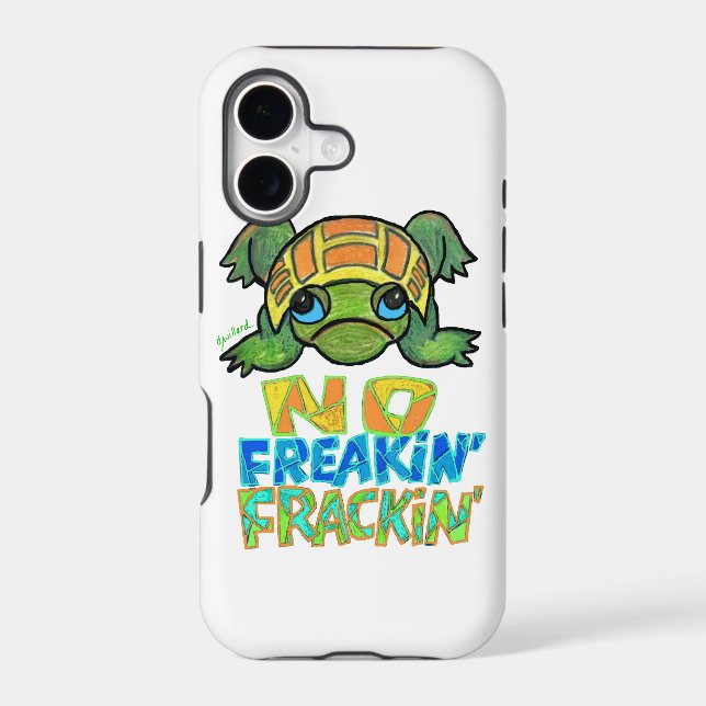 No Fracking Turtle IPhone Case (Back)