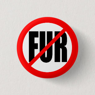 "NO FUR" 1 INCH ROUND BUTTON