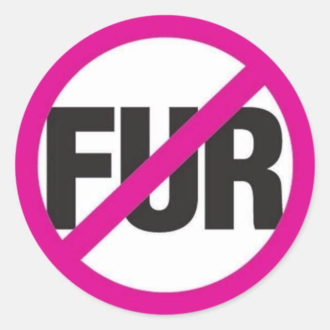 NO FUR! CLASSIC ROUND STICKER (Front)