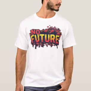 No Future Graffiti Typography T-Shirt - Edgy Punk