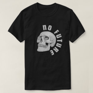No Future Grey Skull  T-Shirt