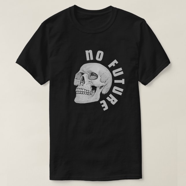 No Future Grey Skull  T-Shirt (Design Front)
