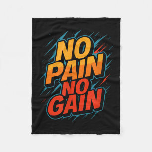 No Gain Fitness Gym Motivation Fleece Blanket