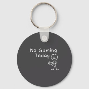 No Gaming Today Funny Gamer Sad Stickman Gaming Lo Keychain