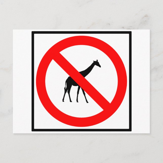 No Giraffes Highway Sign Postcard (Front)