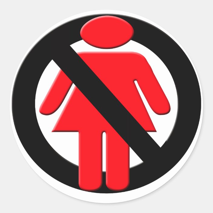 No Girls Allowed Classic Round Sticker Zazzleca