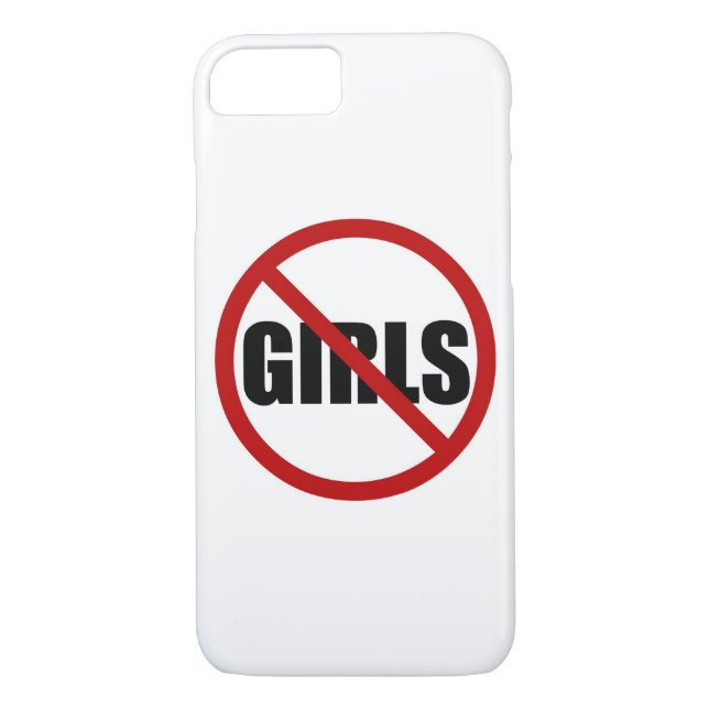 No Girls Allowed Sign Typography iPhone Case (Back)