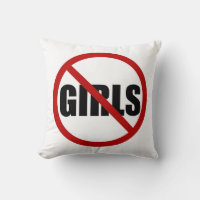 No Girls Allowed Sign Typography Pillow
