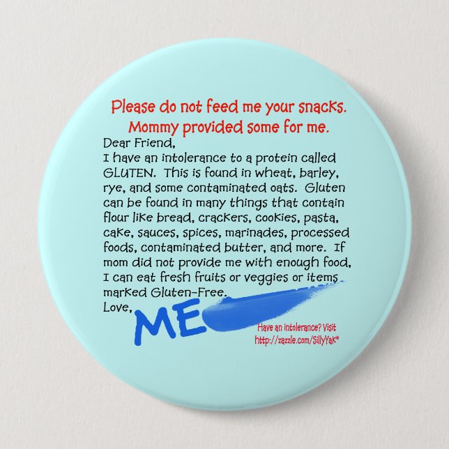 No Gluten Button (Front)