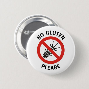 No Gluten Sign 2 Inch Round Button