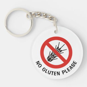 No Gluten Sign Keychain