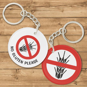 No Gluten Sign Keychain