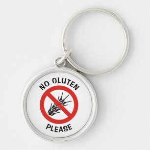 No Gluten Sign Keychain