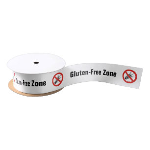 No Gluten Sign Satin Ribbon