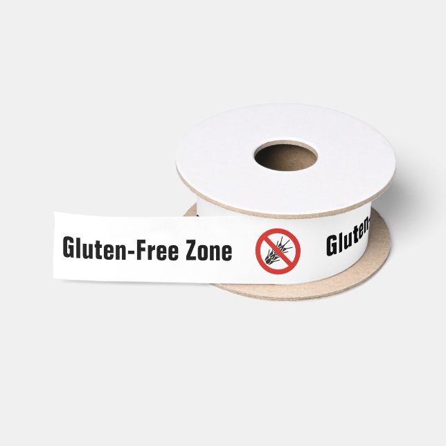 No Gluten Sign Satin Ribbon (Spool)