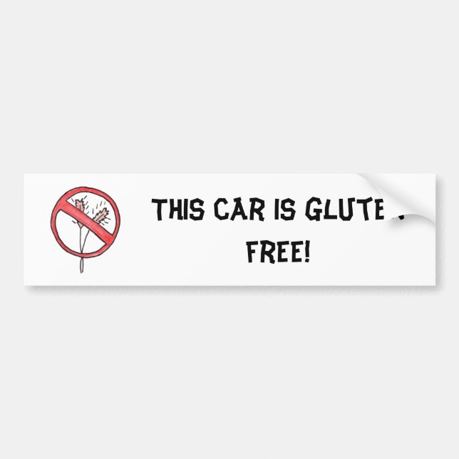 No gluten/Wheat Free! Bumper Sticker (Front)