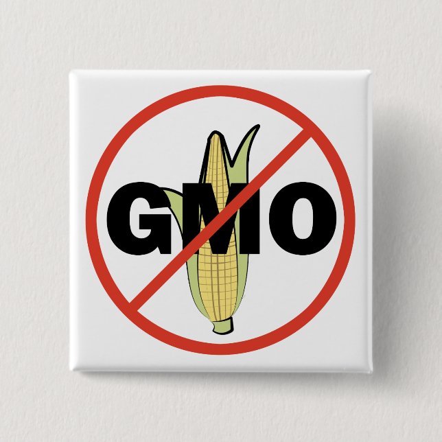No GMO 2 Inch Square Button (Front)