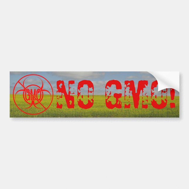No GMO Bumper Sticker Biohazard NO GMO Sticker (Front)