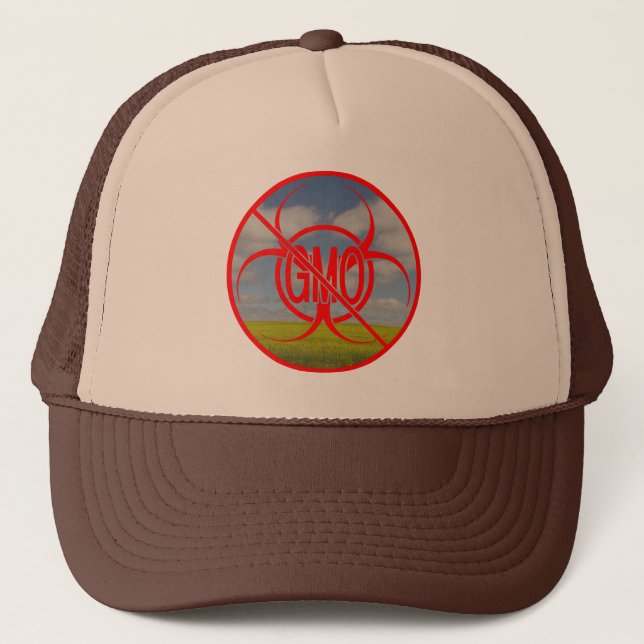 No GMO Caps Organic Farmer Trucker Hats Caps (Front)