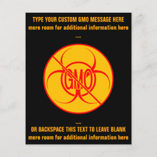 No GMO Flyers Biohazard Personalized GMO Flyers