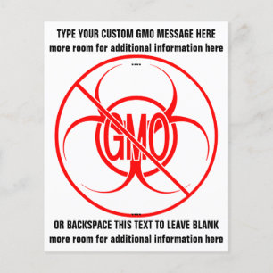 No GMO Flyers Biohazard Personalized GMO Flyers