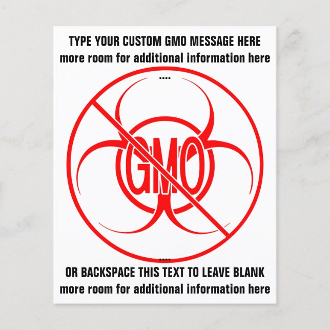 No GMO Flyers Biohazard Personalized GMO Flyers (Front)