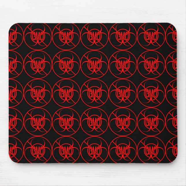 No GMO Mousepad Biohazard Warning Mouse Pad (Front)