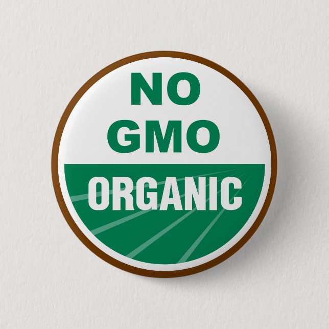 No GMO Organic 2 Inch Round Button (Front)