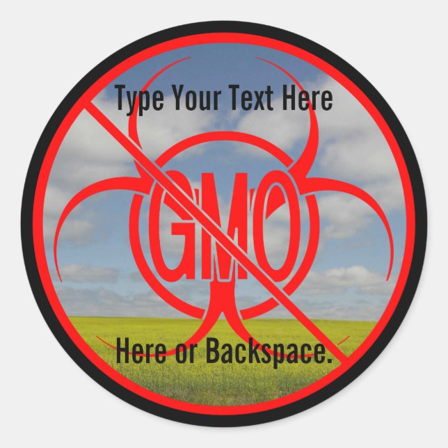 No GMO Stickers Custom GMO Warning Stickers (Front)