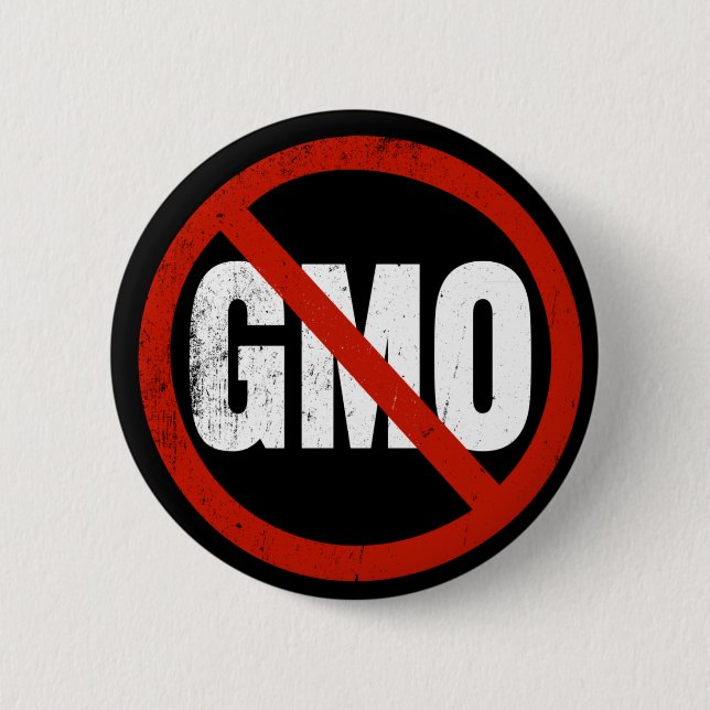 No GMOs 2 Inch Round Button (Front)