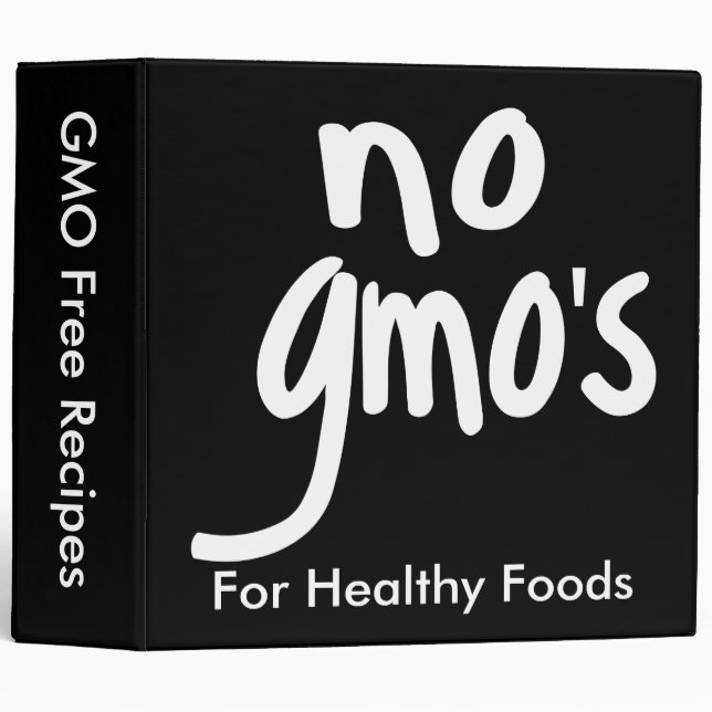 No GMO's Black Recipe Note Album Binder (Front/Spine)