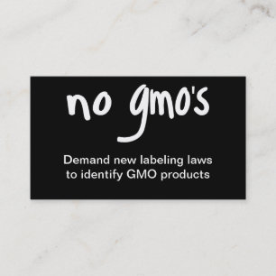 No GMO's Eat Healthy Food Promotion Black Business Card