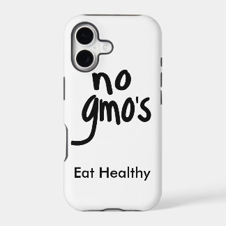 "No GMO's Eat Healthy White with Black Promotion