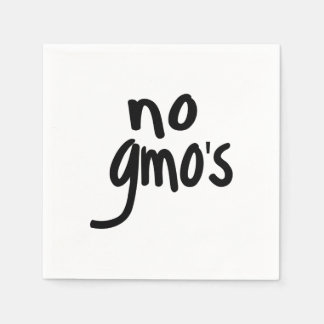 No GMO's for Heathy Food Promotional Black Text Napkin