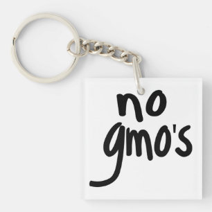 No GMO's for Heathy Food White Keychain