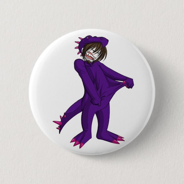 No-go-Dino 2 Inch Round Button (Front)