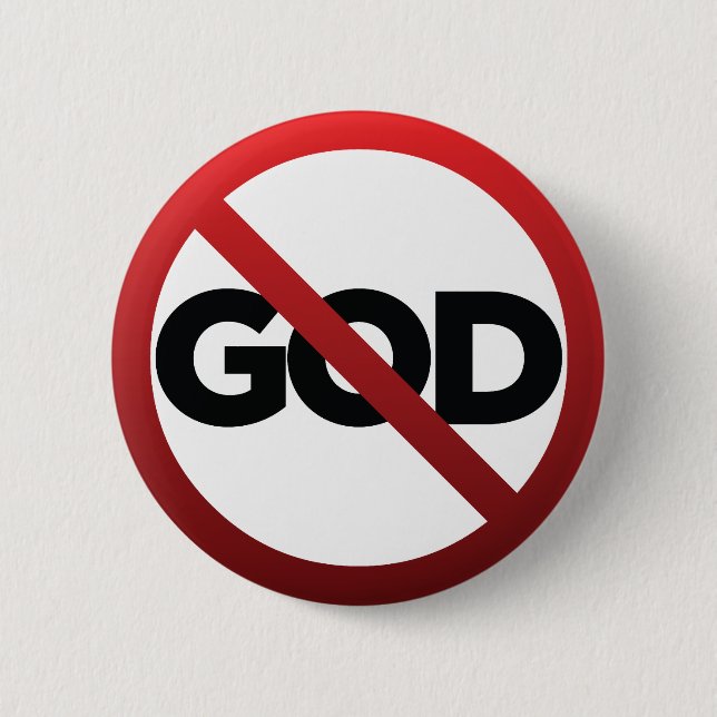 No God 2 Inch Round Button (Front)