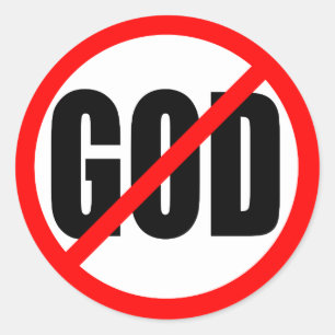 "NO GOD" CLASSIC ROUND STICKER