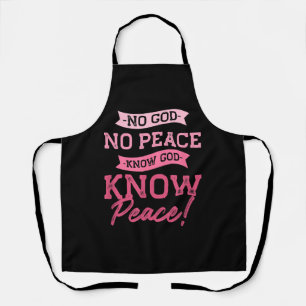 No God, No Peace, Know God, Know Peace Cute Pink Apron