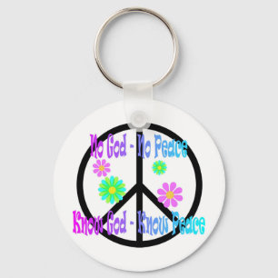 No God No Peace, Know God Know Peace gift Keychain