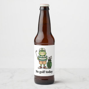 No Golf Today Frog Father’s Day Dad Grandpa Beer Bottle Label