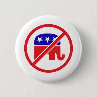 NO GOP - ANTI REPUBLICAN ELEPHANT 2 INCH ROUND BUTTON