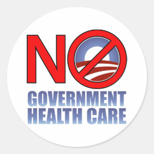 No Government Health Care Classic Round Sticker