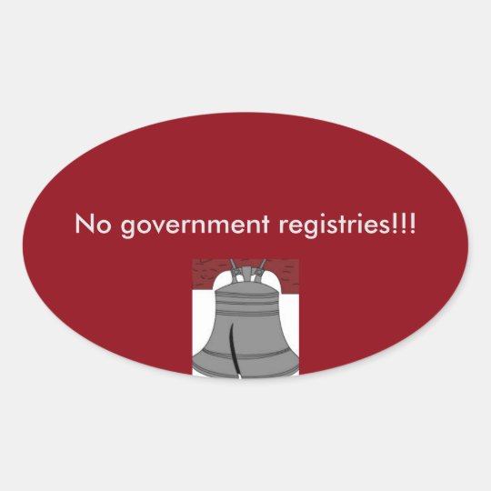 No government registries oval sticker