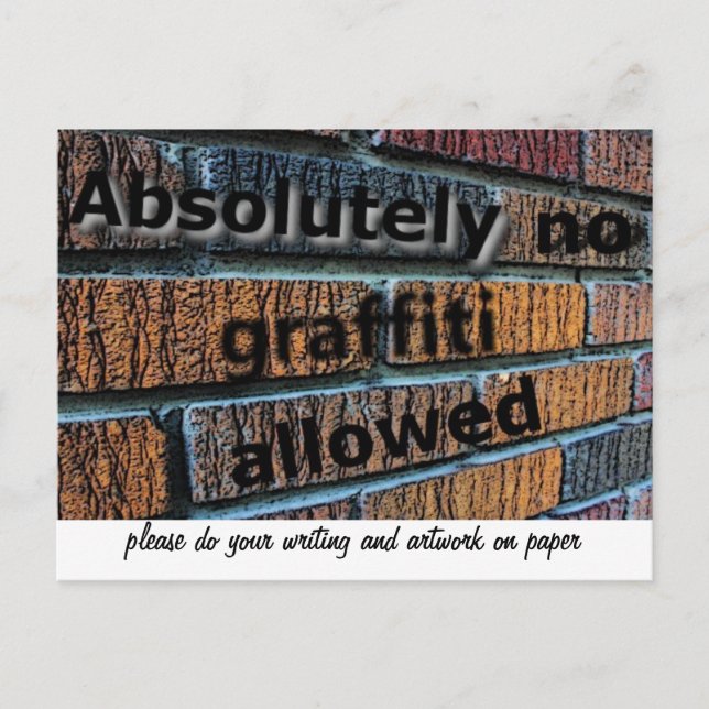 No Graffiti Postcard (Front)