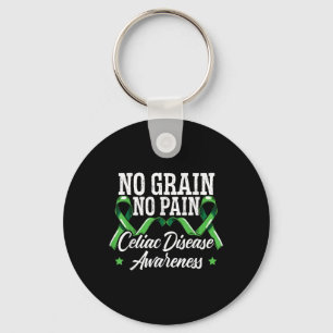 No Grain No Pain Celiac Disease Awareness Month Keychain