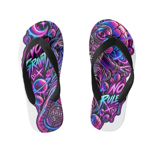 No Gravity No rules ARH Kid's Flip Flops (Footbed)