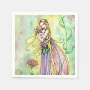 No Greater Gift Mother and Baby Fairy Art Napkin