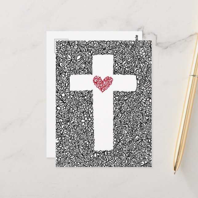 No Greater Love Cross Postcard (Front/Back In Situ)